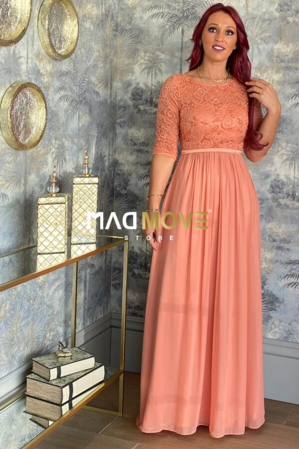 VESTIDO LONGO SALMÃO