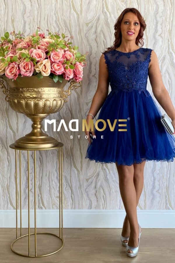 VESTIDO CURTO AZUL MARINHO