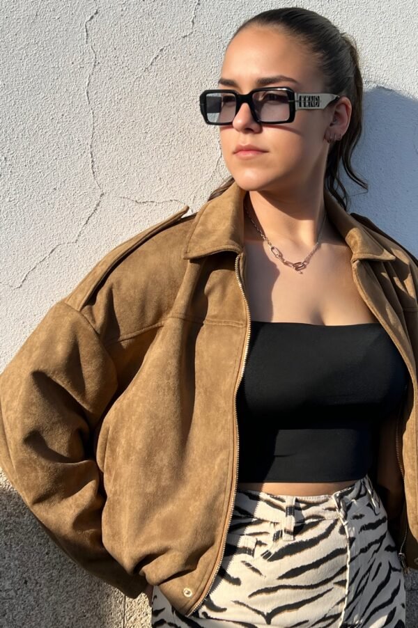 CASACO BOMBER EFEITO CAMURÇA